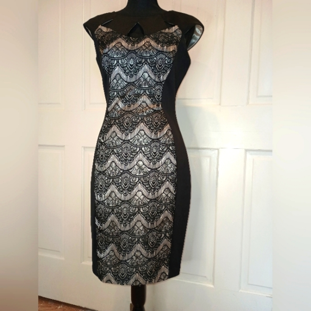 Black/Tan Lace Dress